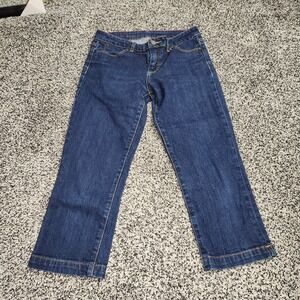 Talbots Signature Skimmer Capri Jeans DarkWash Stretch Women Sz 6/28, 22" Inseam